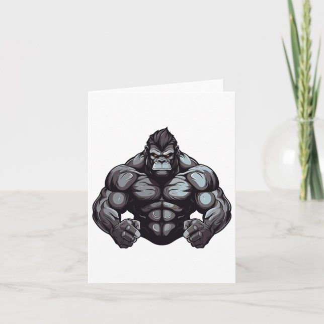 Cartão Gorilla Beast Bodybuilder Workout Gym Bodybuilding (Frente)