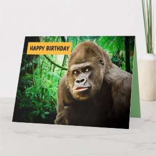 Cartão GORILLA BIRTHDAY tem graça para ele.