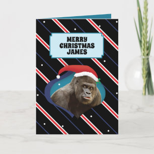 Cartão Gorilla Christmas Card Apemazing Funny For Him