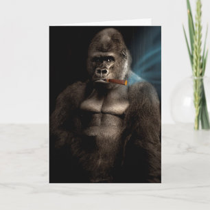 Cartão Gorilla Cigar Smoker Fun Birthday Card
