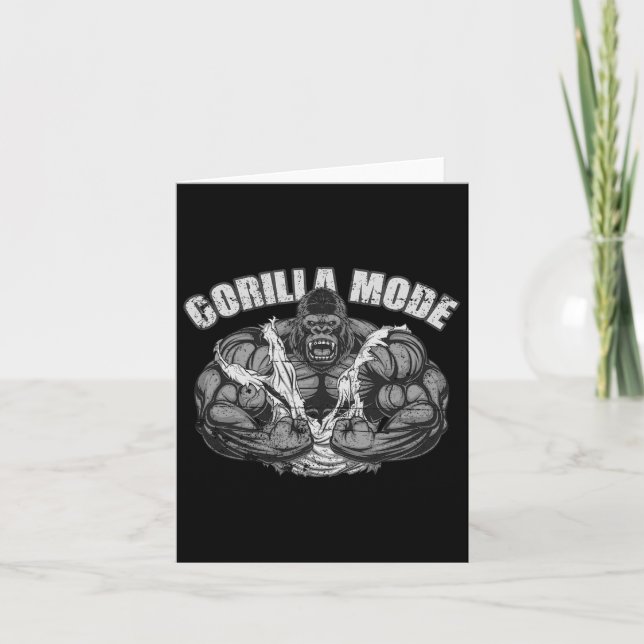 Cartão Gorilla Mode Gym Ape Malhação Coach Swole Macaco (Frente)