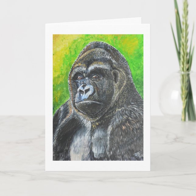 Cartão Gorilla study Birthday Card (Frente)