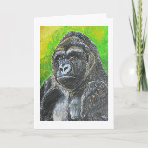 Cartão Gorilla study Birthday Card