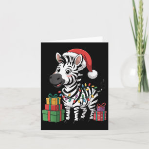 Cartão Gorjeta de Natal de Zebra Engraçada Amantes de Ani