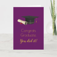 Gorra de Formatura e Diploma em Congrats Grad Roxo