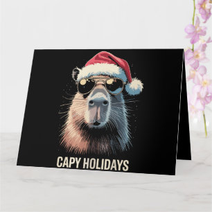 Cartão Gorro de Natal Engraçado Capy Férias de Natal Capi