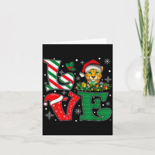 Cartão Gorro de Papai Noel Amor Guepardo Animal Natal Hom