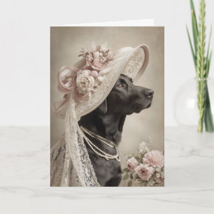 Cartão Gorro de Páscoa Black Lab