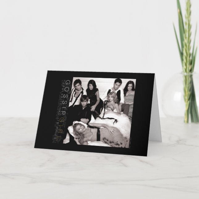 Cartão Gossip Girl Black and White Group Graphic (Frente)