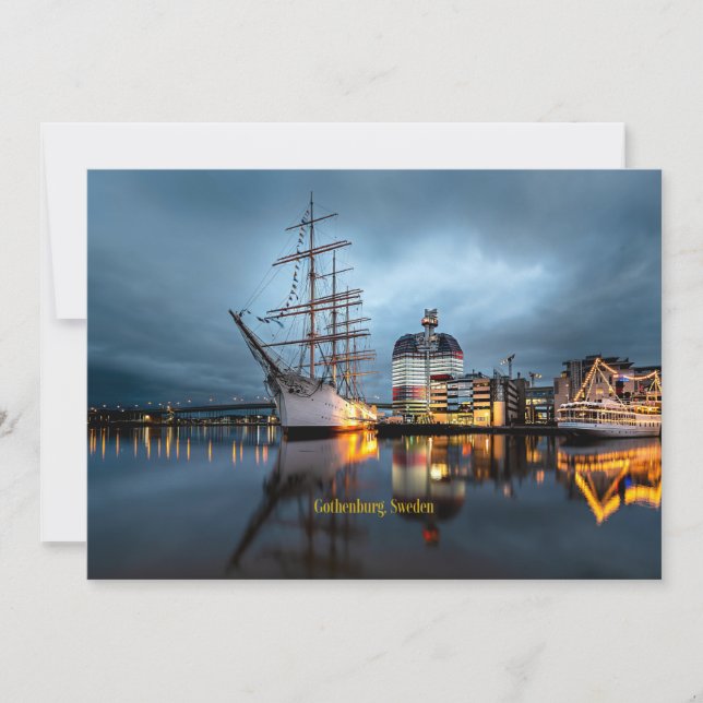 Cartão Gotemburgo, Porto de Suecia (Frente)