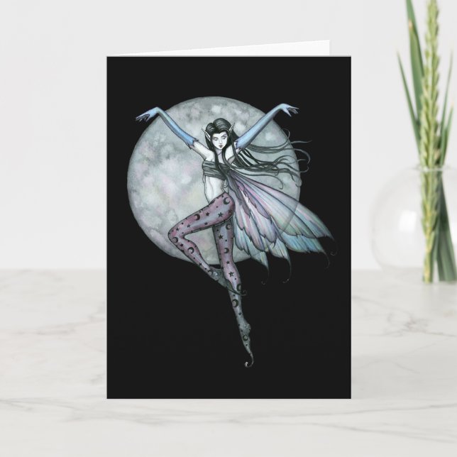 Cartão Gothic Full Moon Fairy Greeting Card (Frente)