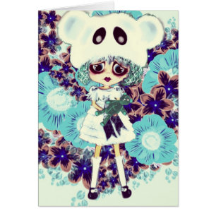 Cartão Gothic Lolita child ice Princess PinkyP - why sad?