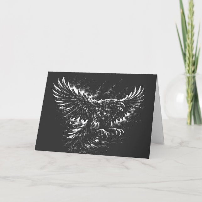 Cartão Gothic Raven – por BurnsInHell (Frente)