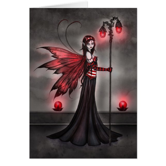 Cartão Gothic Ruby Fairy Fantasy Art Card (Frente)
