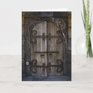 Cartão Gothic Spooky Door Greeting Card