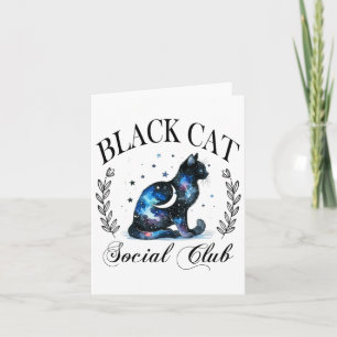 Cartão Gótico de Dia das Bruxas do Clube Social de Gato N
