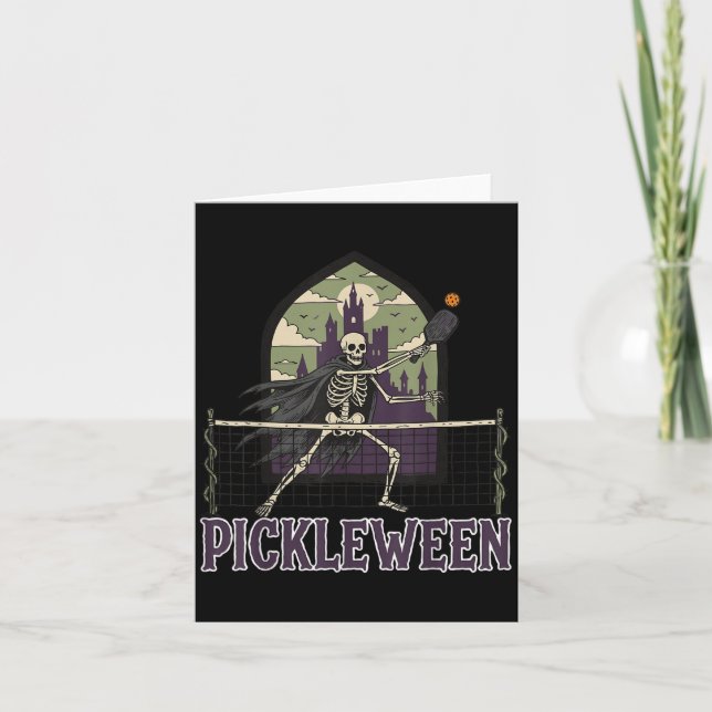 Cartão Gótico de Esqueleto de Costume do Ckleball Hallowe (Frente)