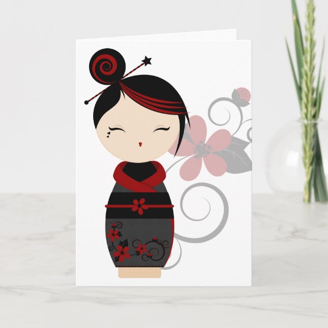 Cartão gótico de Kokeshi (Frente)