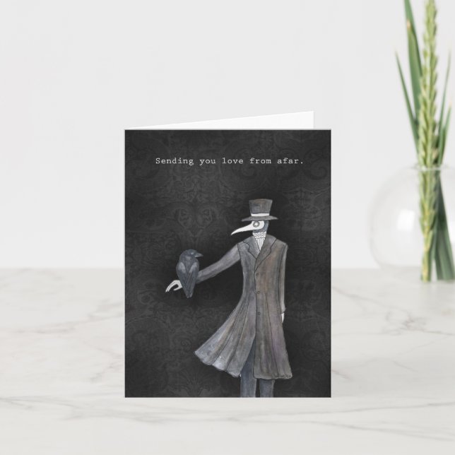 Cartão Gótico Love Plague Doctor com Dias de os namorados (Frente)