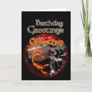 Cartão Gótico Ophiuchus Zodiac Aniversário de Valxart