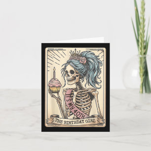Cartão Gótico Retroativo da Placa de Tarot do Esqueleto d
