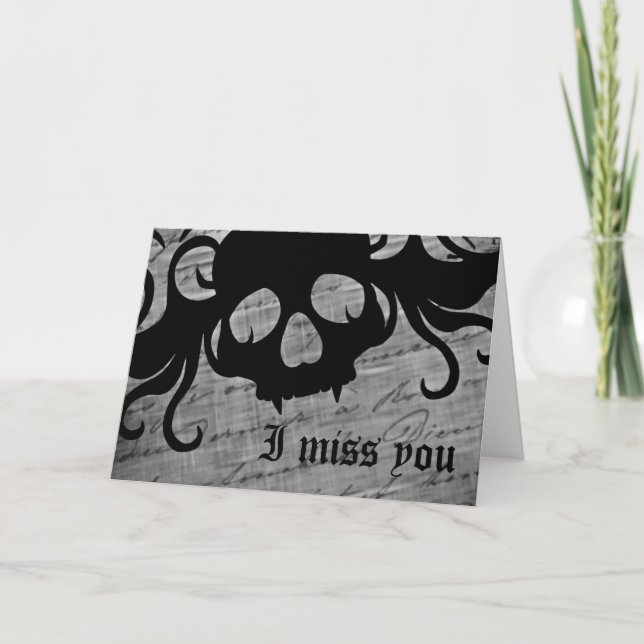 Cartão Gótico sinto sua falta (Frente)