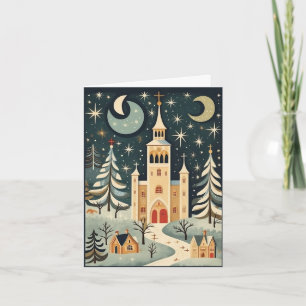 Cartão Gouache Vintage Retro Christmas