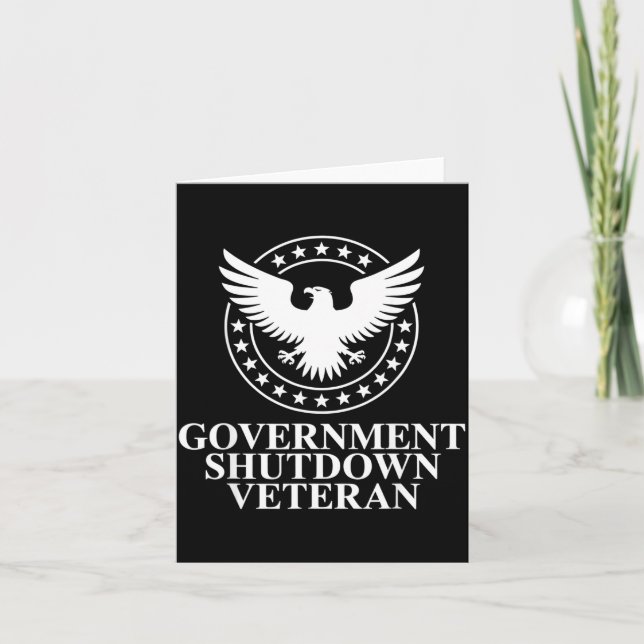 Cartão Government Shutdown Veteran Eagle Patriotic Litica (Frente)
