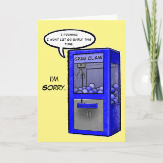 Cartão Grab Claw Machine Apology Card