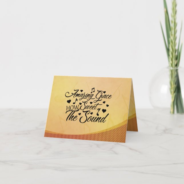 Cartão Graça incrível como o som é doce (Frente)