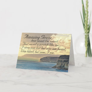 Cartão Graça Incrível Hymn Ocean Sunset Greeting Card