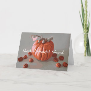 Cartão Graças Grata, abençoada Pumpkin Ação de Graças