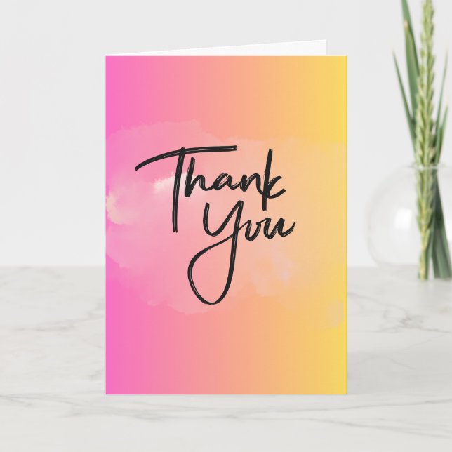 Cartão Gradient Bloom Thank You Folded Greeting Card (Frente)