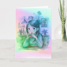 Cartão Gradient Coffee Lover Folded Greeting Card