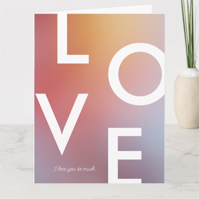 Cartão Gradiente Ombré do Amor Moderno no Dia dos Namorad (Frente)