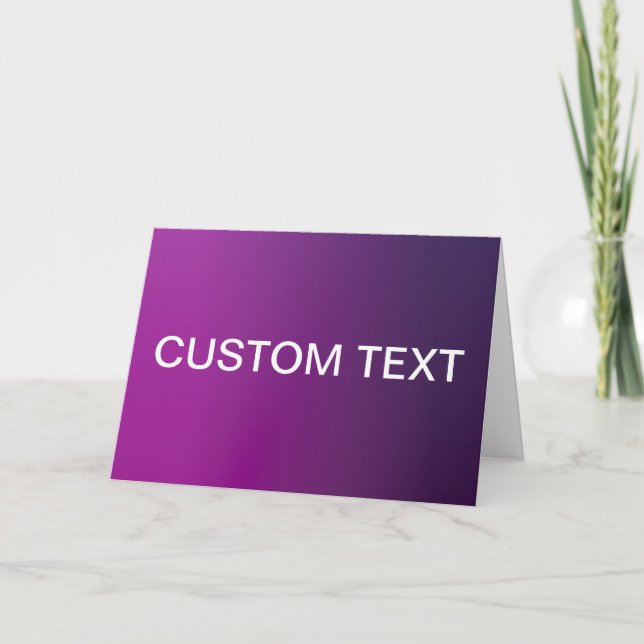 Cartão Gradiente Roxo Ombre Moderno & Texto Branco Editáv (Frente)