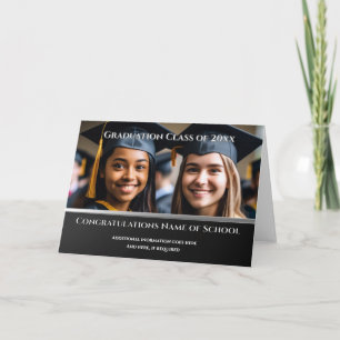 Cartão Graduação 1 Foto DIY simples elegante moderno