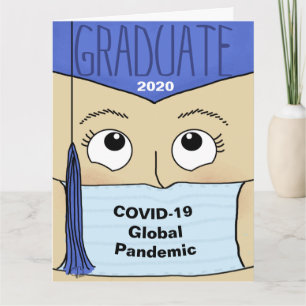 Cartão Graduação 2020 durante COVID-19 Formando feminin