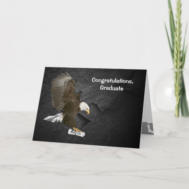Cartão Graduação 2026 Águia Careca Com Diploma (Frente)