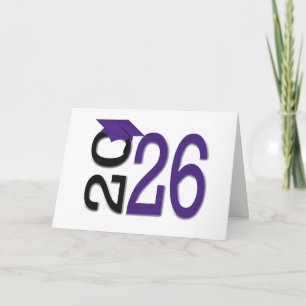 Cartão Graduação 2026 Roxo e Preto