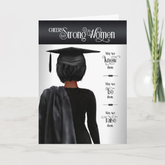 Cartão Graduação Boné Preto e Cabelo Escuro