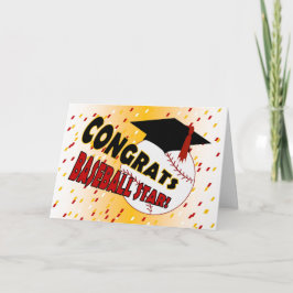 Cartão Graduação Congrats para uma estrela de basebol