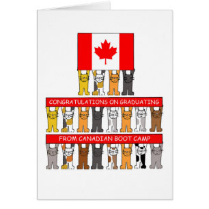 Cartão Graduação de Boot Camp do canadense, felicitaç
