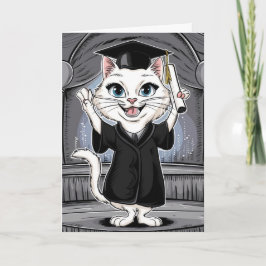 Cartão Graduação de Cat Personalizada