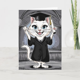 Cartão Graduação de Cat Personalizada