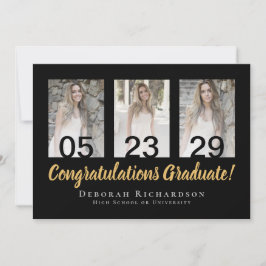 Cartão Graduação de Colagem de Fotos Personalizada Modern