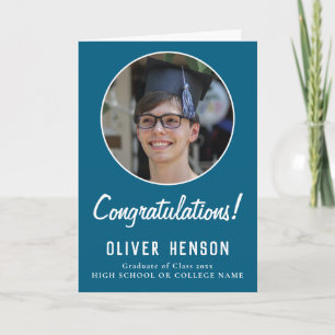 Cartão Graduação de Foto do Formando de Parabéns Modernos