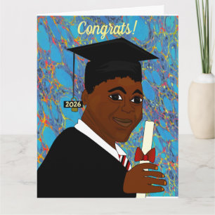 Cartão Graduação de Homem Afro-Americano em 2026