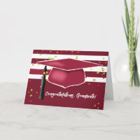 Graduação De Maroon Vermelho Com Boné Preto