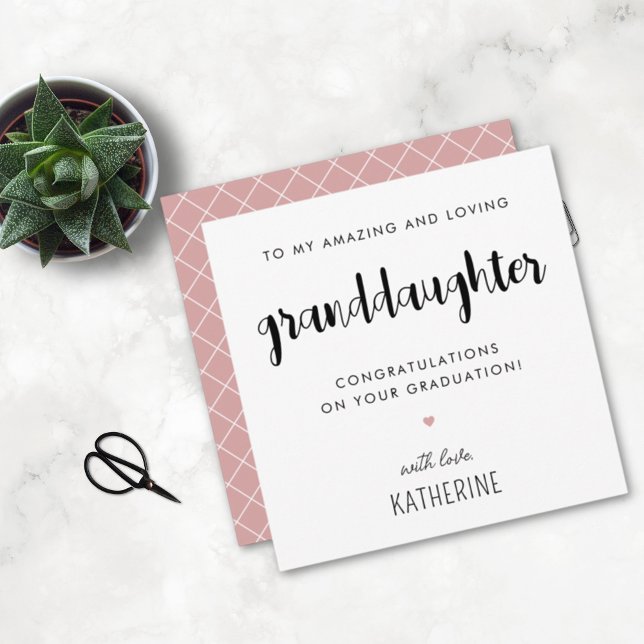 Cartão Graduação de neta moderna e bonita personalizada (Criador carregado)